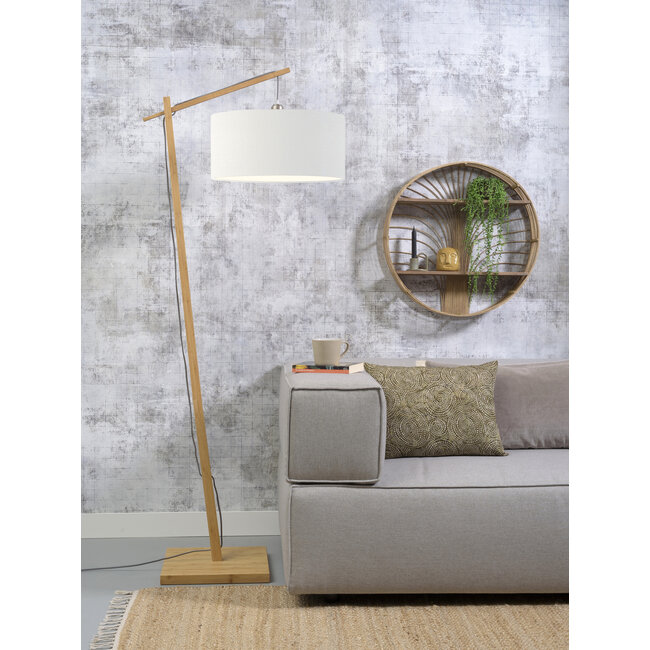 Good&Mojo Vloerlamp Andes bamboe eco linnen wit