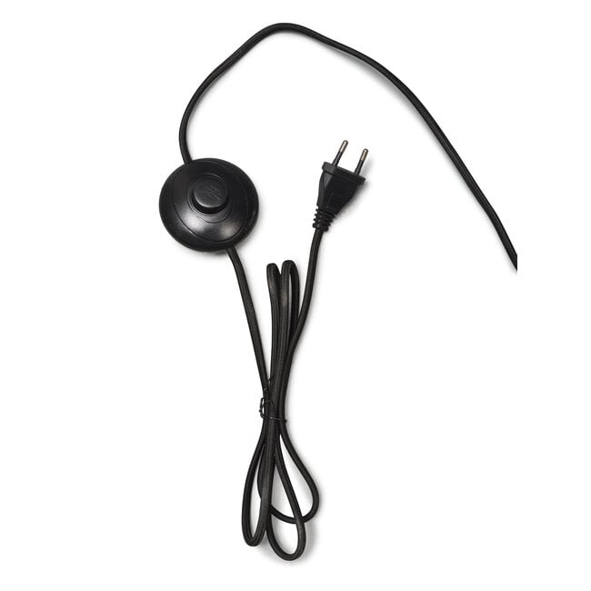 Good&Mojo Vloerlamp Andes bamboe zwart eco linnen lichtgrijs
