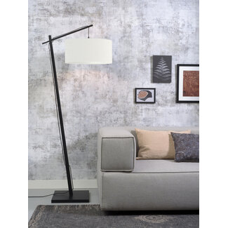 Good&Mojo Vloerlamp Andes bamboe zwart eco linnen wit