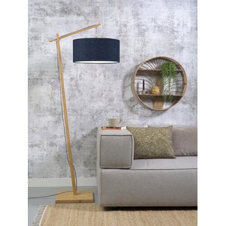 Good&Mojo Vloerlamp Andes bamboe eco linnen blue denim