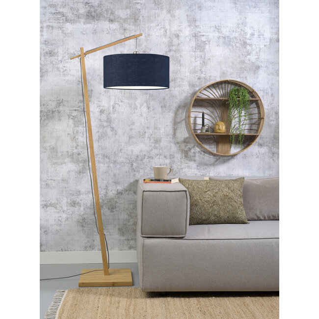 Good&Mojo Vloerlamp Andes bamboe eco linnen blue denim