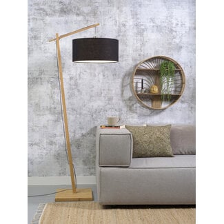 Good&Mojo Vloerlamp Andes bamboe eco linnen zwart
