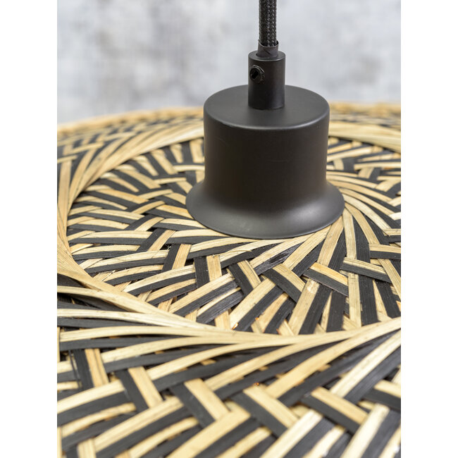 Good&Mojo Vloerlamp Bali bamboe zwart kap 60x15cm zwart naturel M