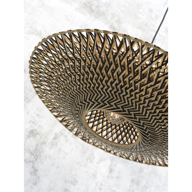 Good&Mojo Vloerlamp Bali bamboe naturel naturel/zwart M kap Ø44