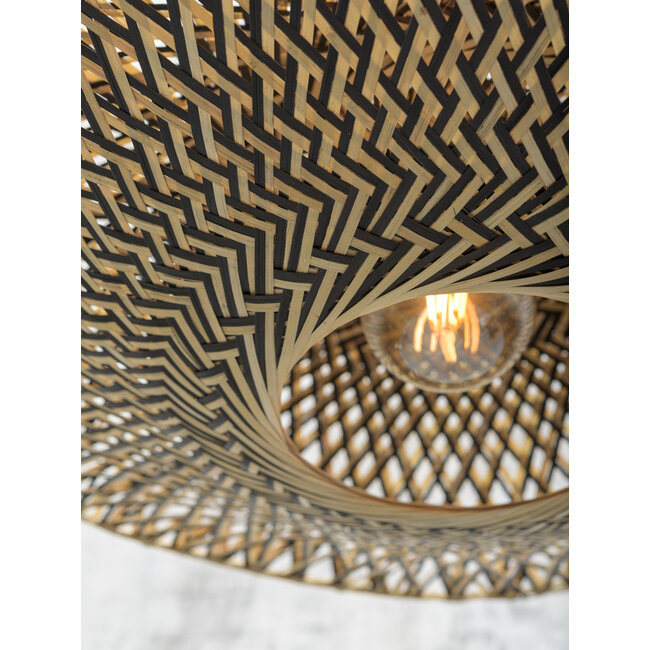 Good&Mojo Vloerlamp Bali bamboe naturel naturel/zwart M kap Ø44