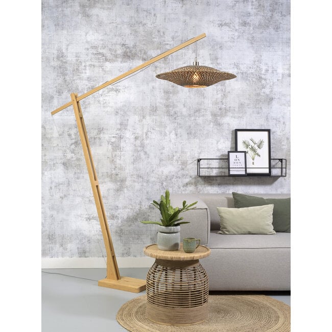 Good&Mojo Vloerlamp Bali bamboe naturel zwart naturel L Ø 60 cm