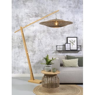 Good&Mojo Vloerlamp Bali Bamboe Naturel/Zwart - Ø 87 cm