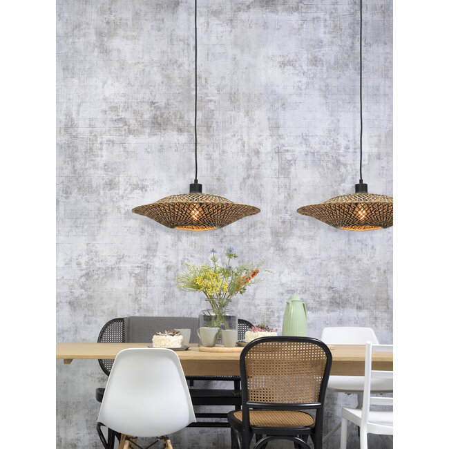 Good&Mojo Hanglamp Bali bamboe 44 x 12 cm zwart naturel S