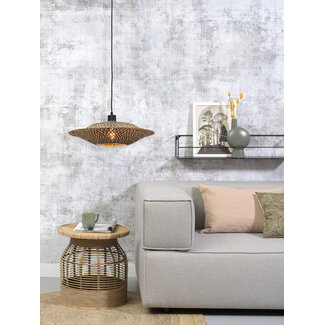 Good&Mojo Hanglamp Bali bamboe 44 x 12 cm zwart naturel S