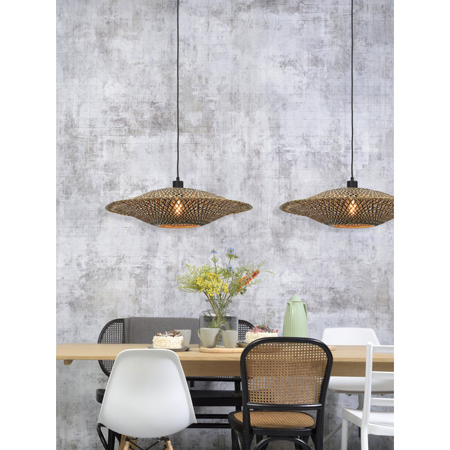 Good&Mojo Hanglamp Bali bamboe 60 x 15 cm zwart/naturel M