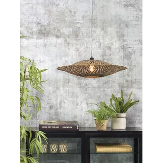 Good&Mojo Hanglamp Bali bamboe 87 x 20 cm zwart/naturel L