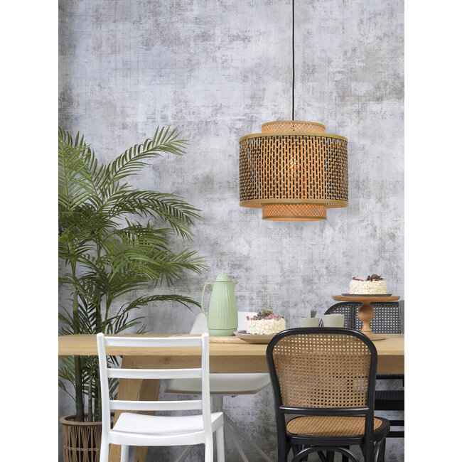 Good&Mojo Hanglamp Bhutan bamboe Ø 40 cm zwart naturel S