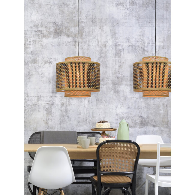 Good&Mojo Hanglamp Bhutan bamboe Ø 40 cm zwart naturel S
