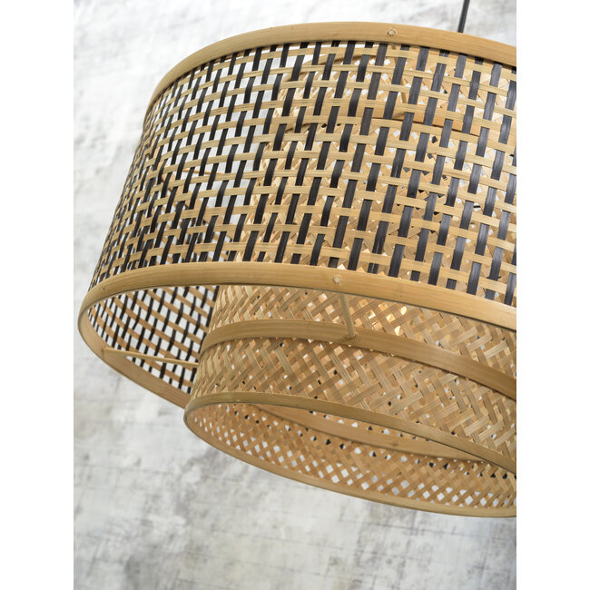 Good&Mojo Hanglamp Bhutan bamboe Ø 50 cm zwart naturel S