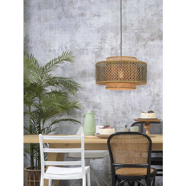 Good&Mojo Hanglamp Bhutan bamboe Ø 50 cm zwart naturel S