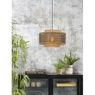 Good&Mojo Hanglamp Bhutan bamboe Ø 50 cm zwart naturel S