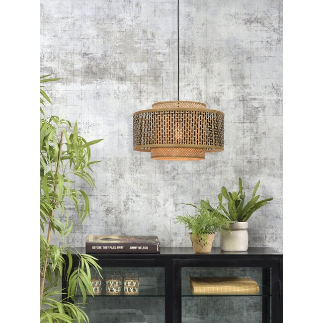 Good&Mojo Hanglamp Bhutan bamboe Ø 50 cm zwart naturel S