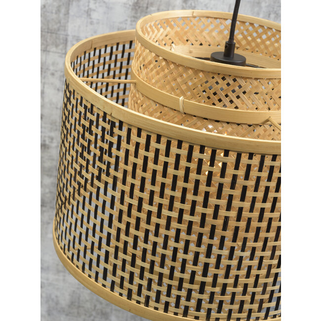 Good&Mojo Wandlamp Bhutan bamboe naturel Ø 40 zwart naturel S