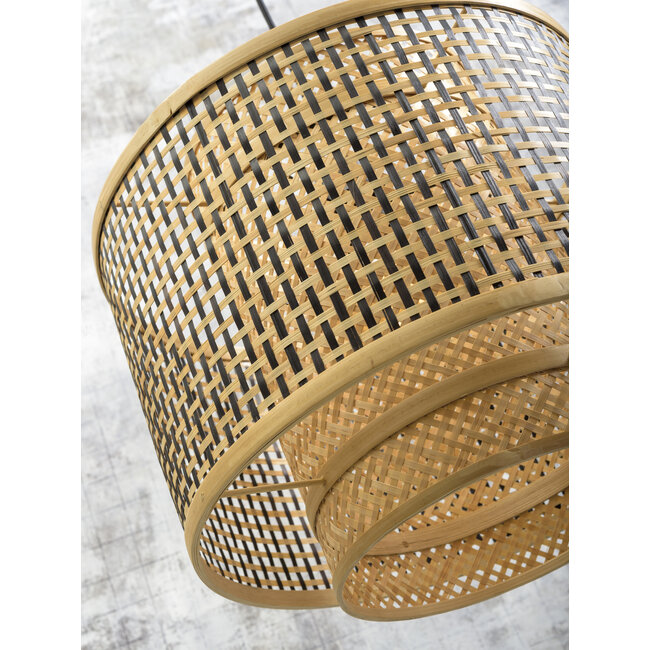 Good&Mojo Wandlamp Bhutan bamboe naturel Ø 40 zwart naturel S