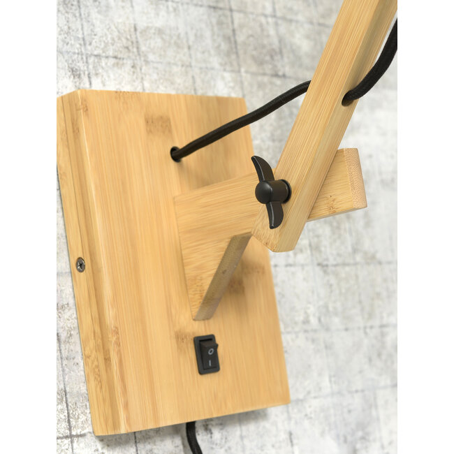Good&Mojo Wandlamp Bhutan bamboe naturel Ø 40 zwart naturel L