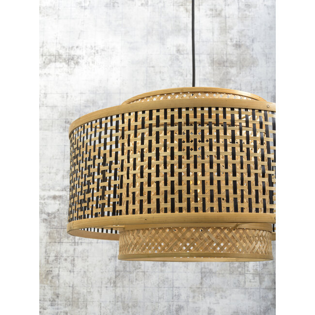 Good&Mojo Wandlamp Bhutan bamboe naturel Ø 50 zwart naturel L