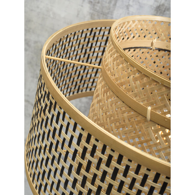 Good&Mojo Wandlamp Bhutan bamboe naturel Ø 50 zwart naturel L