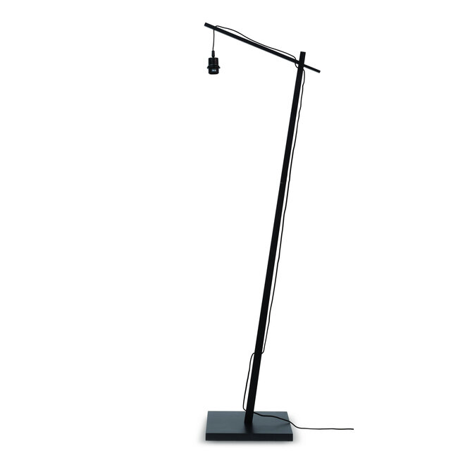 Good&Mojo Vloerlamp Bromo bamboe S zwart – kap Ø 40 naturel
