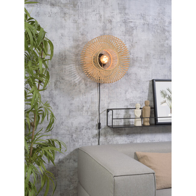 Good&Mojo Wandlamp Bromo bamboe Ø 40 naturel S