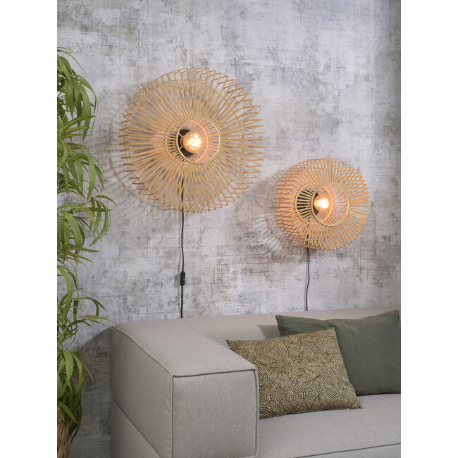 Good&Mojo Wandlamp Bromo bamboe Ø 60 naturel L