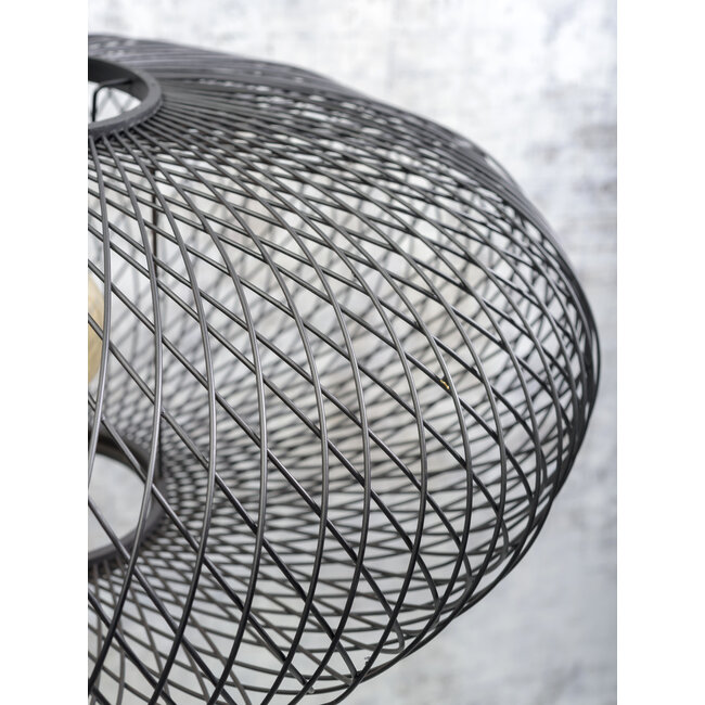 Good&Mojo Vloerlamp Cango bamboe zwart S 176 cm kap Ø 60 zwart