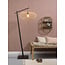 Good&Mojo Vloerlamp Cango bamboe zwart S 176 cm kap Ø 60 naturel