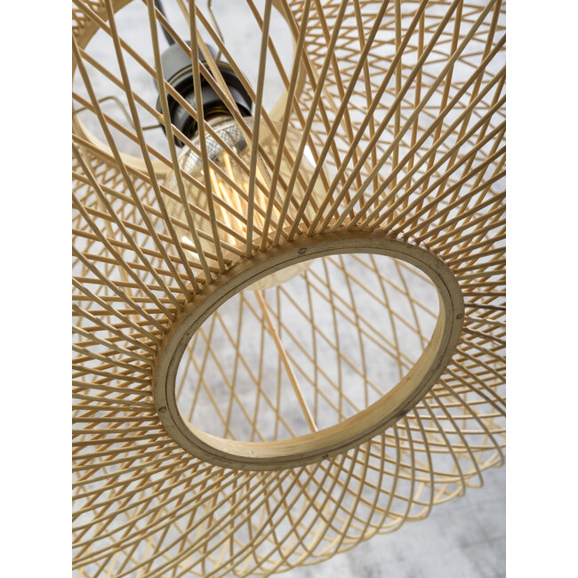 Good&Mojo Vloerlamp Cango bamboe naturel S 176 cm kap Ø 60 naturel