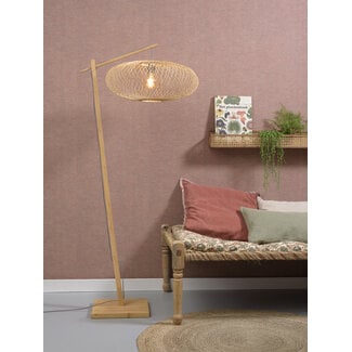 Good&Mojo Vloerlamp Cango bamboe naturel S 176 cm kap Ø 60 naturel