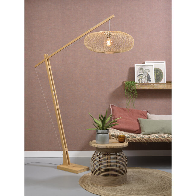 Good&Mojo Vloerlamp Cango bamboe naturel L 207cm kap Ø 60 naturel