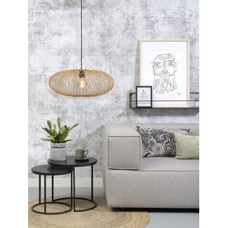 Good&Mojo Hanglamp Cango bamboe ellips dia.60x25cm naturel