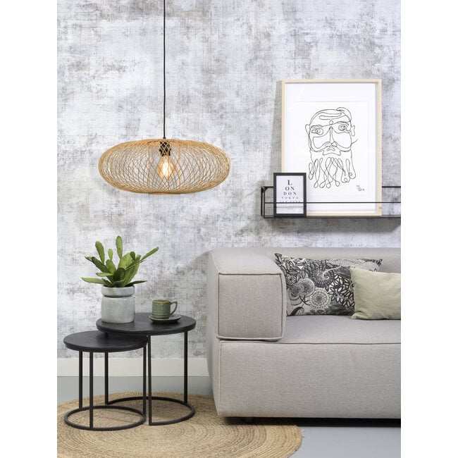 Good&Mojo Hanglamp Cango bamboe ellips dia.60x25cm naturel