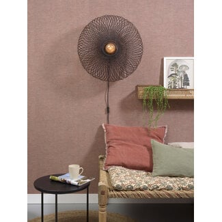 Good&Mojo Wandlamp Cango bamboe ellips zwart 60cm