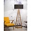 Good&Mojo Vloerlamp bamboe 4-poot Everest linnen zwart