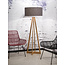 Good&Mojo Vloerlamp bamboe 4-poot Everest linnen donkergrijs