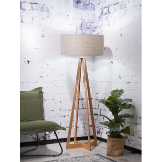 Good&Mojo Vloerlamp Bamboe Everest Linnen Donker