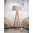 Good&Mojo Vloerlamp bamboe 4-poot Everest linnen lichtgrijs