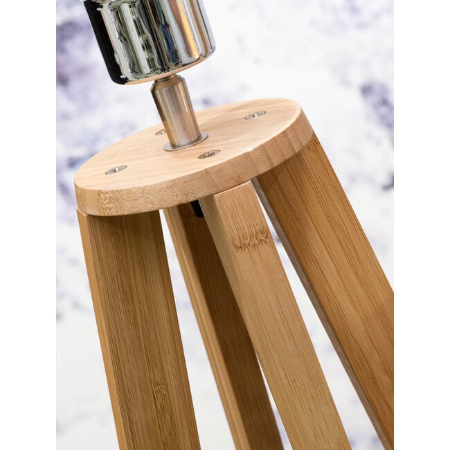 Good&Mojo Vloerlamp bamboe 4-poot Everest linnen licht