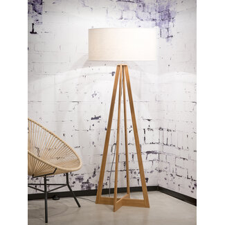 Good&Mojo Vloerlamp bamboe Everest - Linnen wit