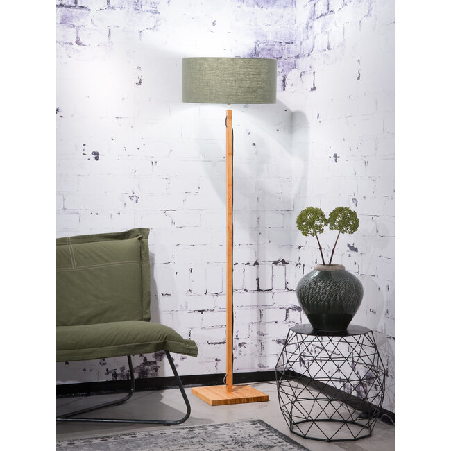 Good&Mojo Vloerlamp Fuji bamboe eco linnen green forest