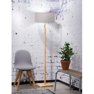 Good&Mojo Vloerlamp Fuji bamboe eco linnen lichtgrijs