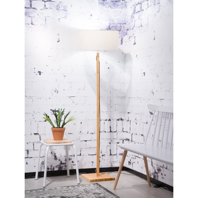 Good&Mojo Vloerlamp Fuji bamboe eco linnen licht