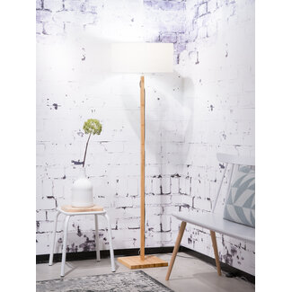 Good&Mojo Vloerlamp Fuji bamboe eco linnen wit
