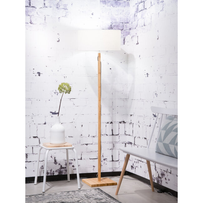 Good&Mojo Vloerlamp Fuji bamboe eco linnen wit
