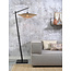 Good&Mojo Vloerlamp Kalimantan zw. h.176cm/kap horiz. 60x15cm zw/nat.