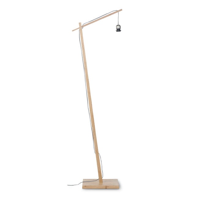Good&Mojo Vloerlamp Kalimantan bamboe nat.h.176cm/kap horiz.60x15cm zw/nat.
